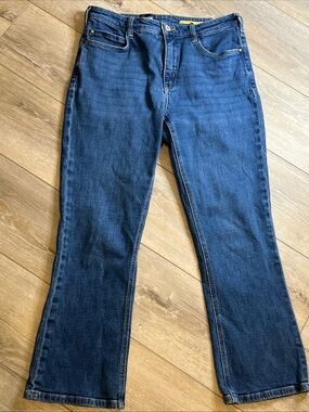 Maeve by Anthropologie High-Waist Cropped Flare Jeans Medium Wash size 28